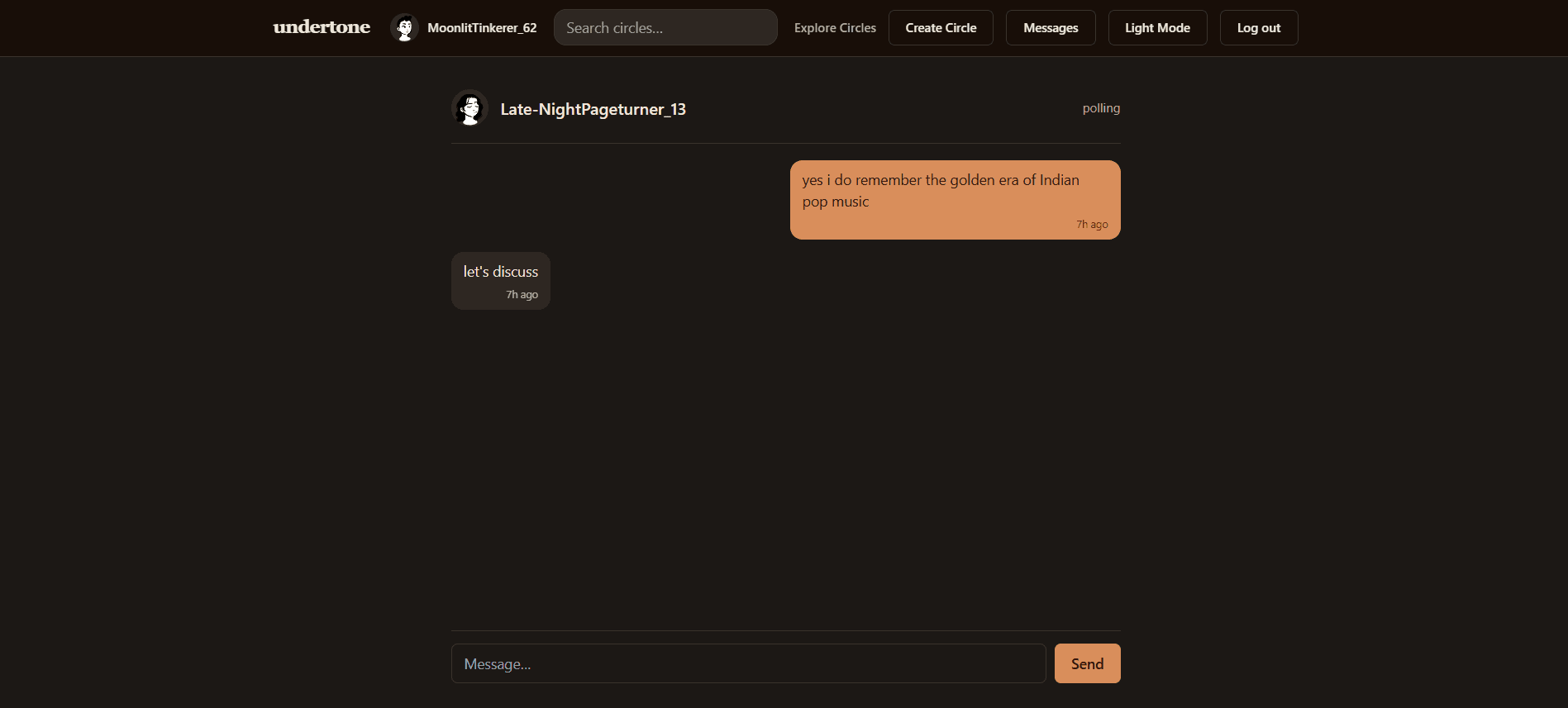 Undertone — Privacy-First Social Platform — Nested Chat Threads