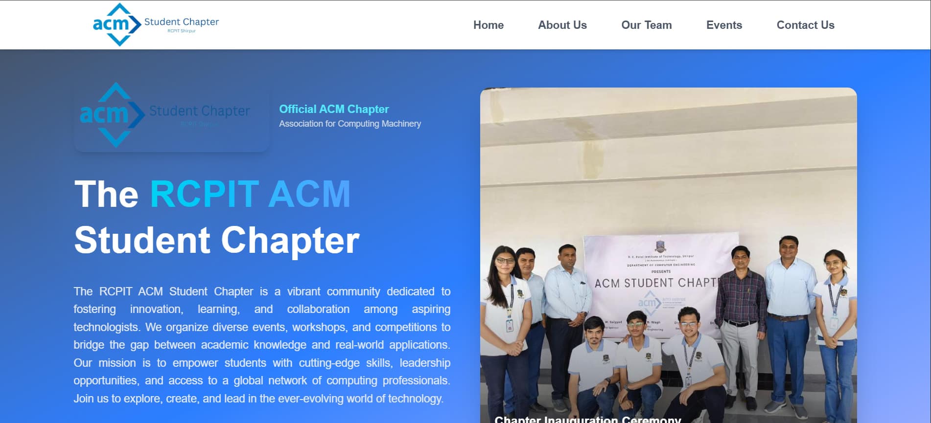 RCPIT ACM Chapter — Official Website screenshot