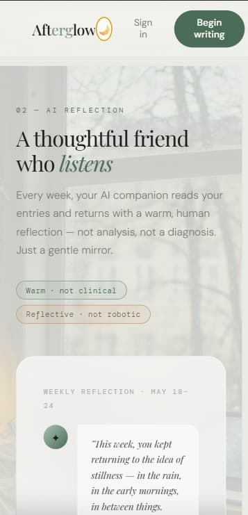 Afterglow — Mobile Responsiveness
