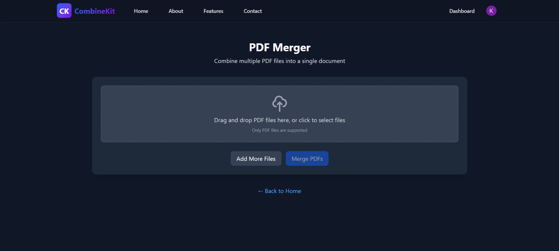 CombineKit — Dashboard