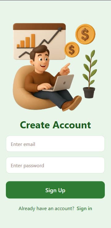 Finance Tracker App — Sign Up & OTP Verification