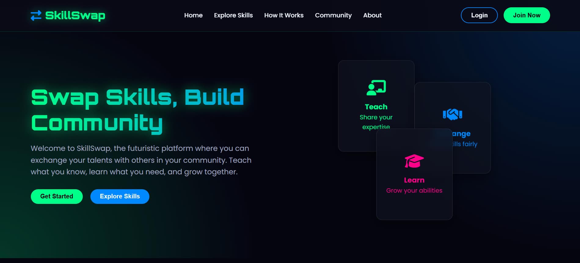 SkillSwap — Community Skill Exchange Platform screenshot