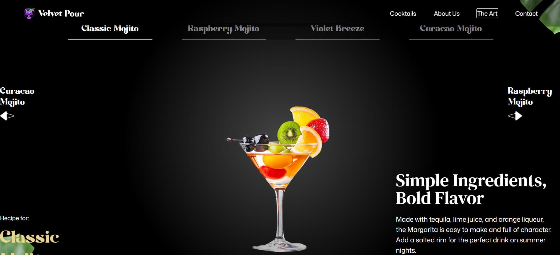 Velvet Pour — Cocktail Carousel