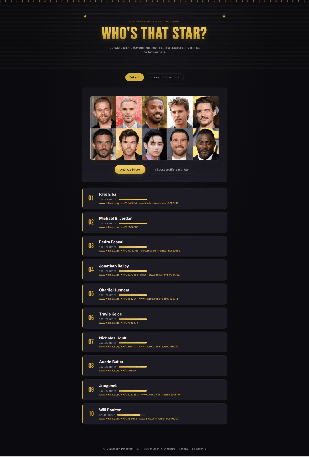 AI Celebrity Detector API screenshot