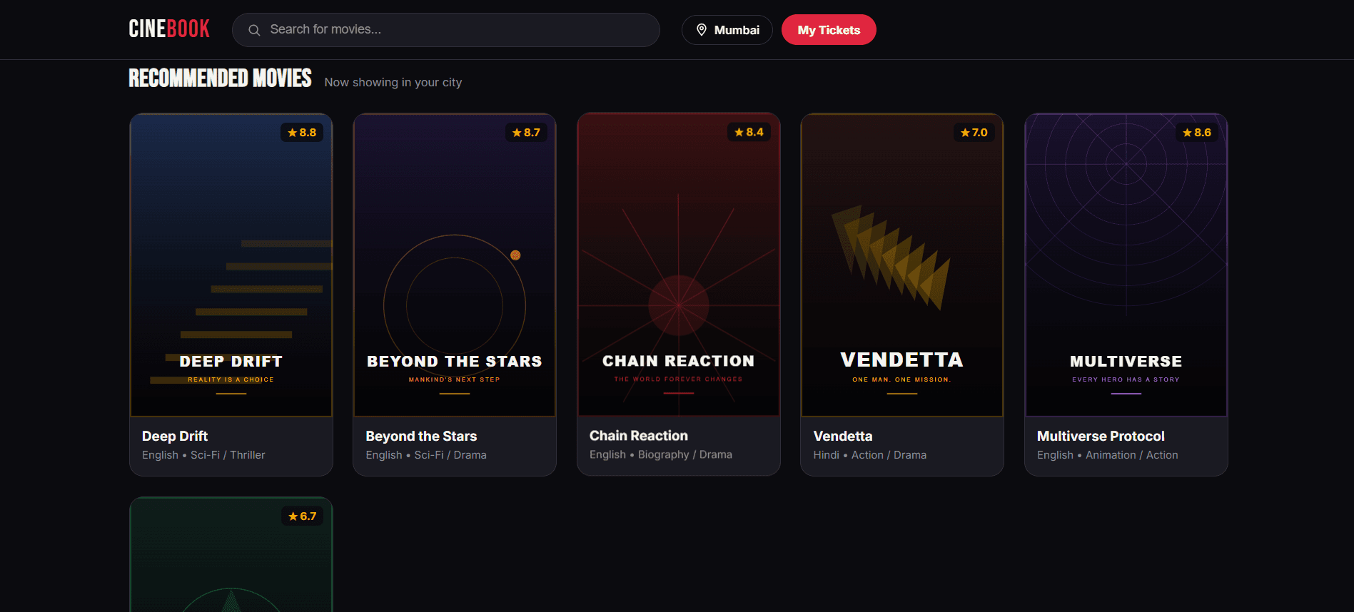 CineBook — Movie Ticket Booking Platform screenshot